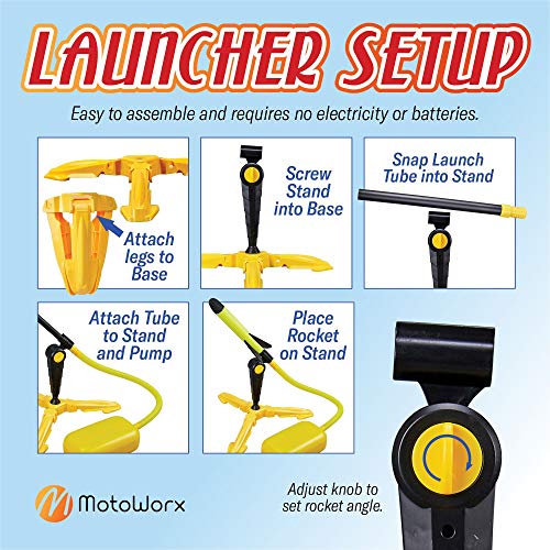 Toy Rocket Launcher for kids – Shoots Up to 100 Feet – 8 Colorful ...