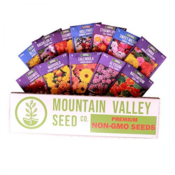 Annual Flower Garden Seed Collection - Deluxe Assortment - 12 Flow...
