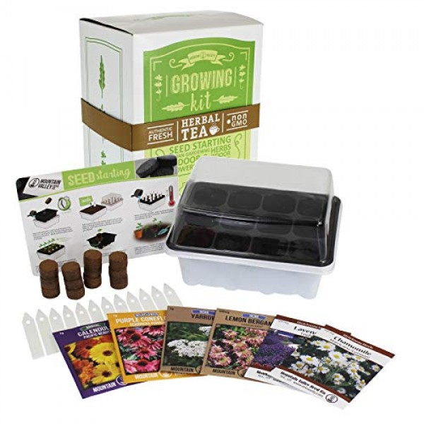 Medicinal & Herbal Tea Indoor Herb Garden Starter Kit | Basic Herb...