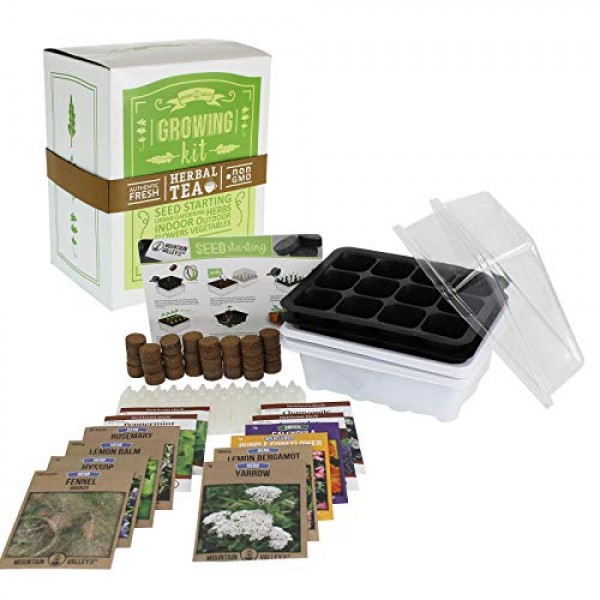 Medicinal & Herbal Tea Indoor Herb Garden Starter Kit | Deluxe Her...