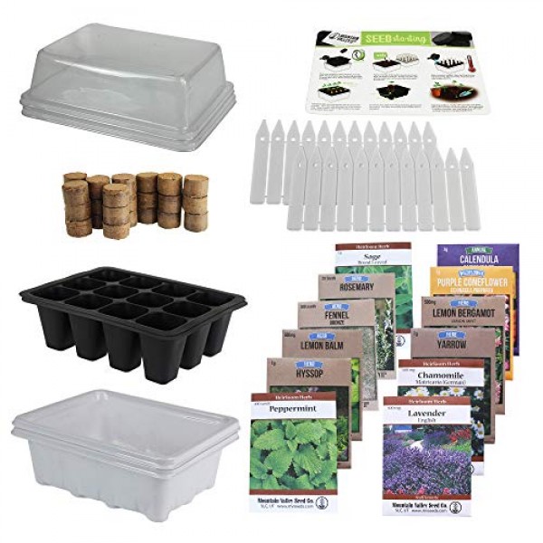 Medicinal & Herbal Tea Indoor Herb Garden Starter Kit | Deluxe Her...