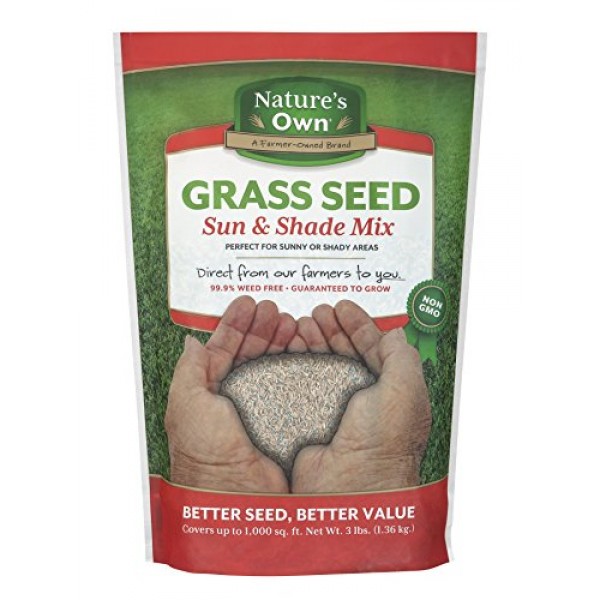 Mountain View Seeds Natures Own Sun & Shade Mix Grass Seed, 3-pounds