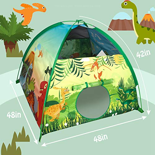 MountRhino Kids Play Tent & Playhouse,48”x48”x42” Dinosaur World I...