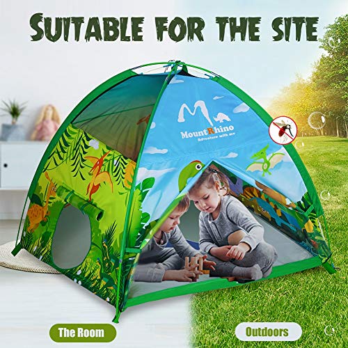 MountRhino Kids Play Tent & Playhouse,48”x48”x42” Dinosaur World I...