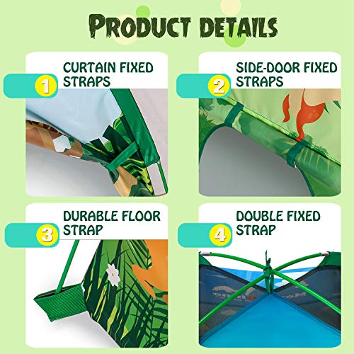 MountRhino Kids Play Tent & Playhouse,48”x48”x42” Dinosaur World I...