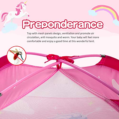 MountRhino Unicorn Kids Play Tent Playhouse, 48”x48”x42” Pink Kids...