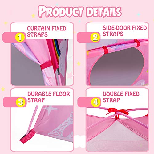 MountRhino Unicorn Kids Play Tent Playhouse, 48”x48”x42” Pink Kids...