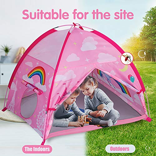 MountRhino Unicorn Kids Play Tent Playhouse, 48”x48”x42” Pink Kids...