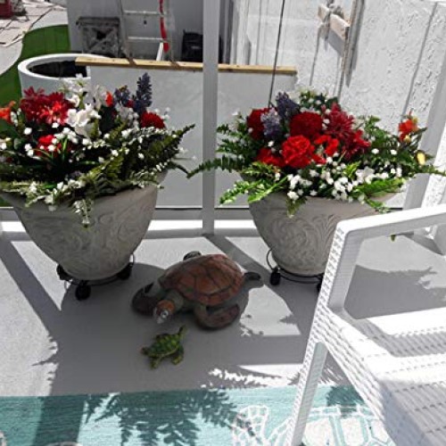 Moutik Round Plant Caddy Metal:Plant Stand with Lockable on Roller...