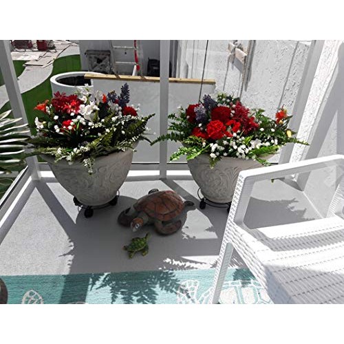 Moutik Round Plant Caddy Metal:Plant Stand with Lockable on Roller...