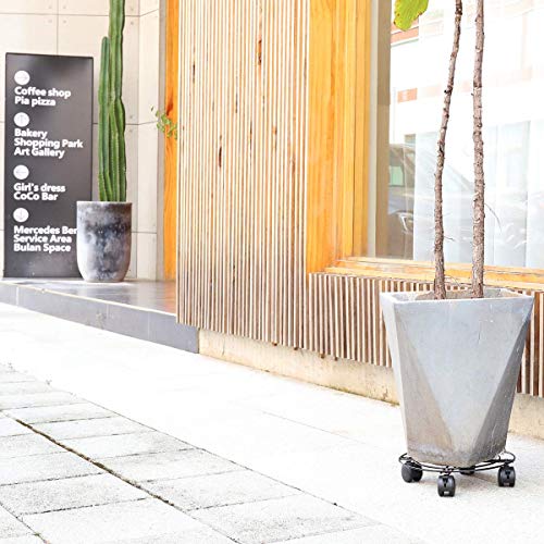 Moutik Round Plant Caddy Metal:Plant Stand with Lockable on Roller...