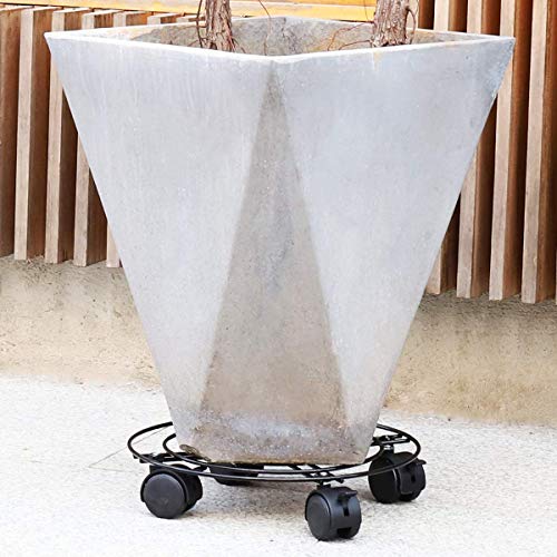 Moutik Round Plant Caddy Metal:Plant Stand with Lockable on Roller...