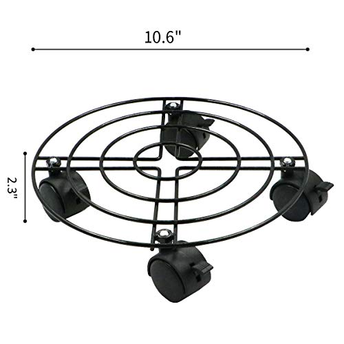 Moutik Round Plant Caddy Metal:Plant Stand with Lockable on Roller...