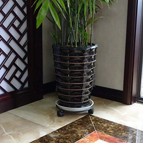 Moutik Round Plant Caddy Metal:Plant Stand with Lockable on Roller...