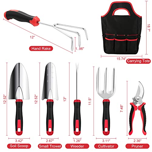 Gardening Tools, MOXILS 9 Pieces Stainless Steel Heavy Duty Garden...