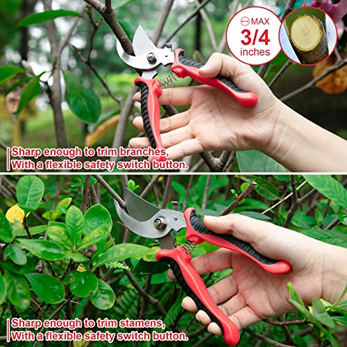 Gardening Tools, MOXILS 9 Pieces Stainless Steel Heavy Duty Garden...