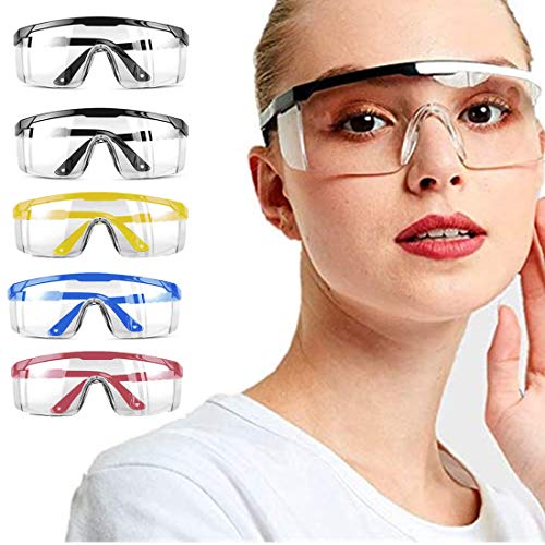 5 PACK Safety Goggles,Over Glasses Eyes Protection Goggles Protect...