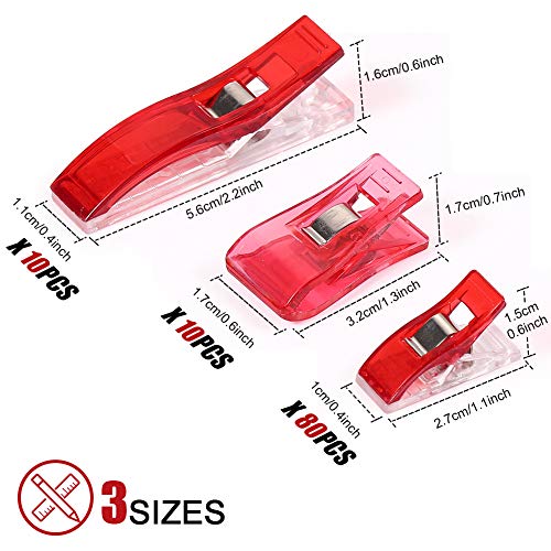 100 Pcs Sewing Clips and Quilting Clips Multipurpose 3 Sizes with ...