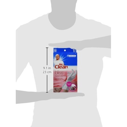 Mr. Clean 243033 Bliss Premium 1-pair Latex-free Gloves, Medium 4...