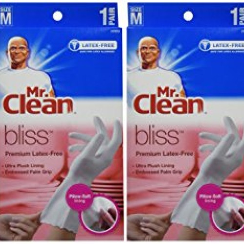 Mr. Clean 243033 Bliss Premium 1-pair Latex-free Gloves, Medium 4...