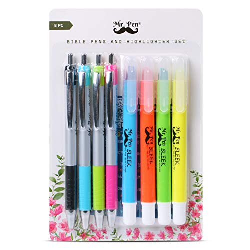 Mr. Pen- Bible Highlighters and Pens No Bleed, 8 Pack, Bible Journ...