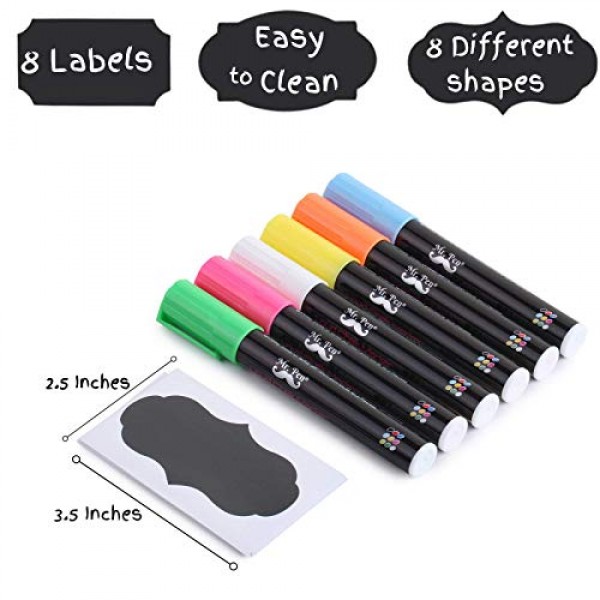 Mr. Pen- Chalk Markers, 6 Pack, Dual Tip, Assorted Color, 8 Labels...
