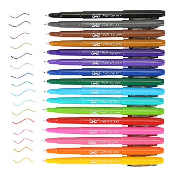 Mr. Pen- Felt Tip Pens, 16 Pack, Colored Felt Tip Pens, Marker