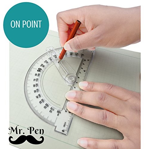 Mr. Pen Geometry Set with 6 Inch Swing Arm Protractor, Divider, Se...