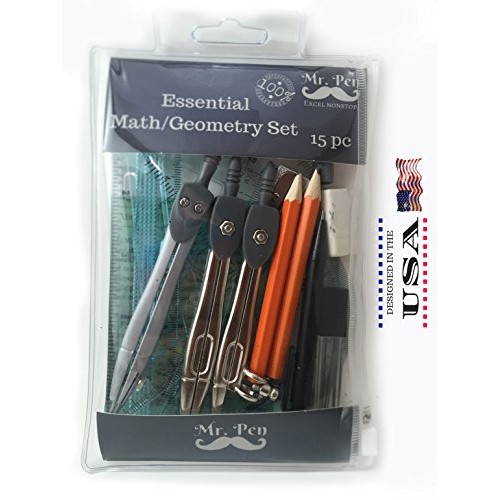 Mr. Pen Geometry Set with 6 Inch Swing Arm Protractor, Divider, Se...