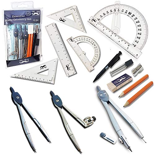 Mr. Pen Geometry Set with 6 Inch Swing Arm Protractor, Divider, Se...