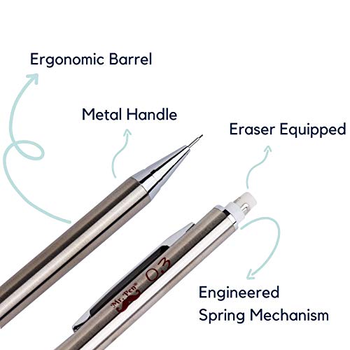 Mr. Pen- Mechanical Pencils 0.3, Pack of 2, Metal Mechanical Penci...