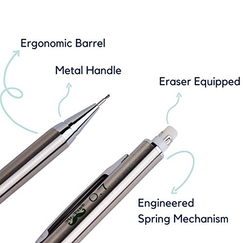 Mr. Pen- Mechanical Pencils 0.7, Pack of 2, Metal Mechanical Penci...