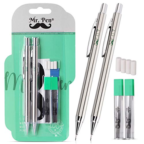 Mr. Pen- Mechanical Pencils 0.7, Pack of 2, Metal Mechanical Penci...