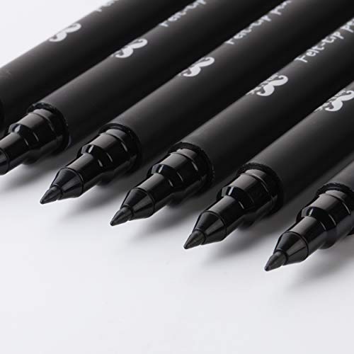 Mr. Pen- Pens, Felt Tip Pens, Black Pens, Pack of 6, Fast Dry, No ...