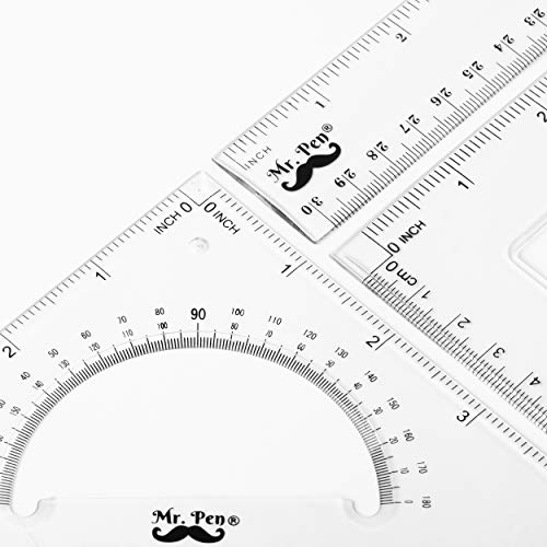 Mr. Pen- Triangle Ruler, Square and Ruler Set, Ruler Set, 3 Pack, ...