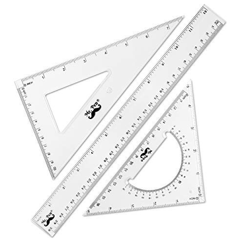 Mr. Pen- Triangle Ruler, Square and Ruler Set, Ruler Set, 3 Pack, ...