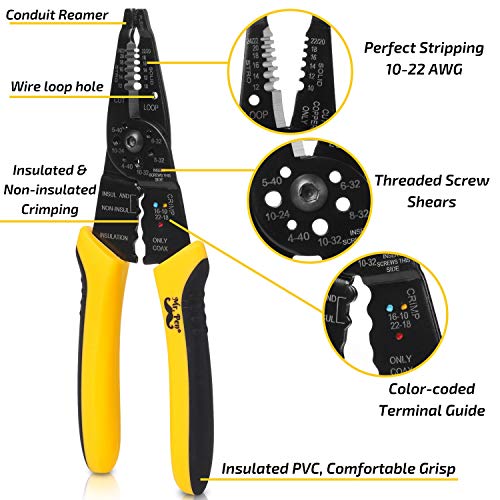 Mr. Pen- Wire Stripper, 8 inch, Wire Cutter, Wire Stripper Crimper...