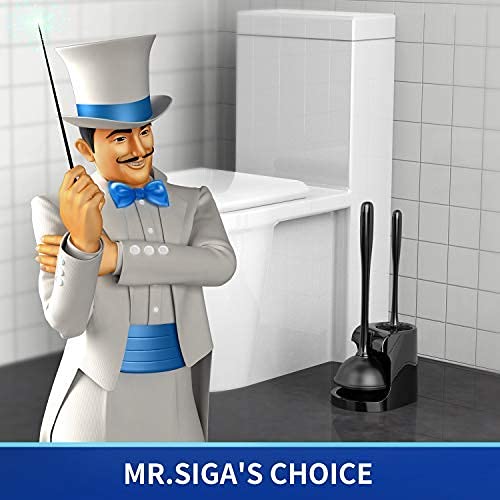 MR.SIGA Toilet Plunger and Bowl Brush Combo for Bathroom Cleaning,...