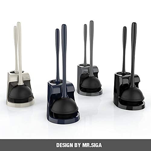 MR.SIGA Toilet Plunger and Bowl Brush Combo for Bathroom Cleaning,...