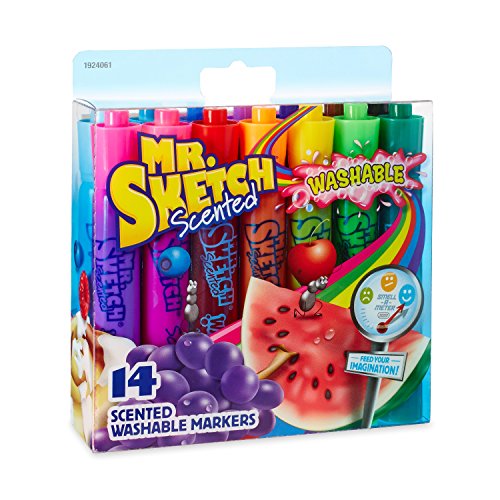 Mr. Sketch 1924061 Washable Scented Markers, Chisel Tip, Assorted ...