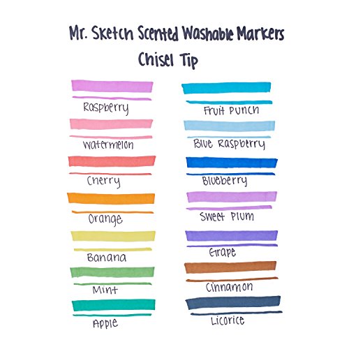 Mr. Sketch 1924061 Washable Scented Markers, Chisel Tip, Assorted ...