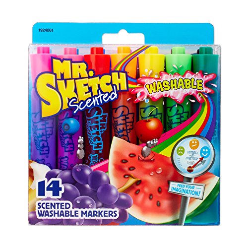 Mr. Sketch 1924061 Washable Scented Markers, Chisel Tip, Assorted ...
