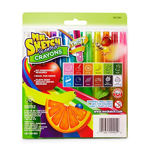 Mr. Sketch 1951200 Scented Twistable Crayons, Assorted Colors, 12-...