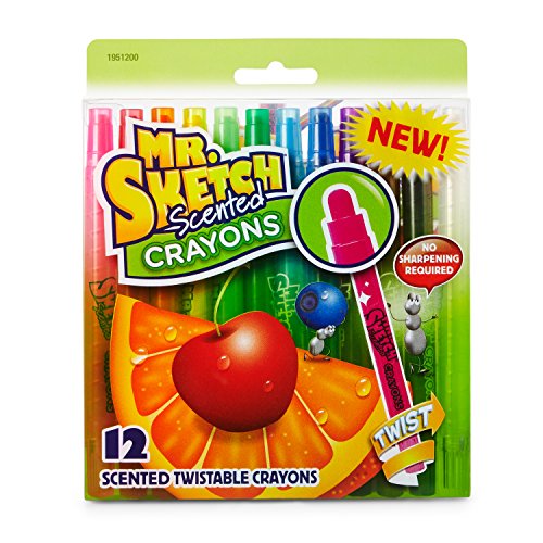 Mr. Sketch 1951200 Scented Twistable Crayons, Assorted Colors, 12-...