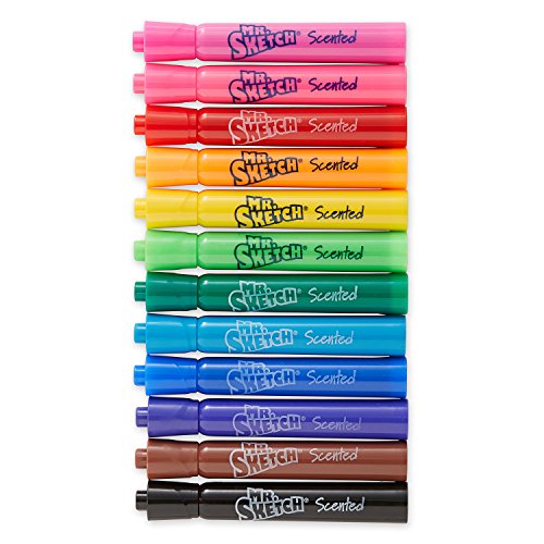 Mr. Sketch 2003992 Scented Washable Markers, Chisel Tip, Assorted...