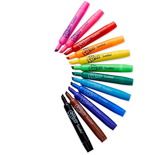 Mr. Sketch 2003992 Scented Washable Markers, Chisel Tip, Assorted...