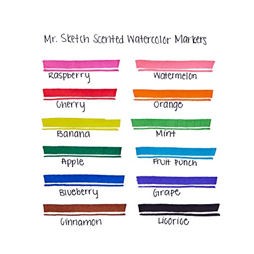 Mr. Sketch 2003992 Scented Washable Markers, Chisel Tip, Assorted...