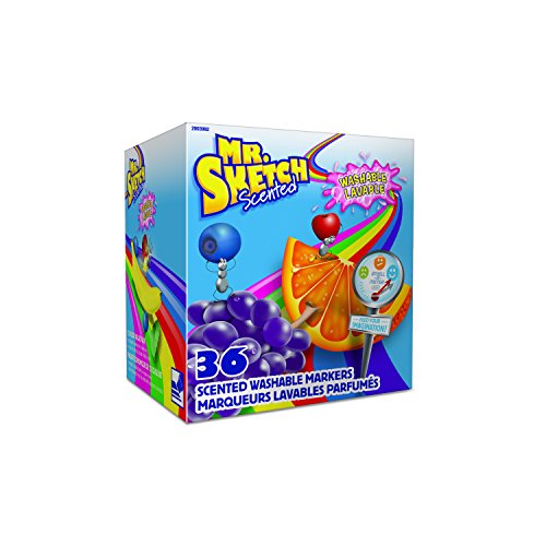 Mr. Sketch 2003992 Scented Washable Markers, Chisel Tip, Assorted...