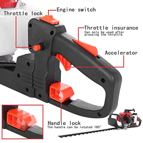 Mr.Tool 26cc 2-Cycle Gas Hedge Trimmer 24 Double-Sided Blade Reco...
