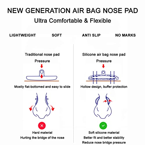 Mr.ZzjOOj Eyeglasses Nose Pads, Upgraded Soft Silicone Air Chamber...